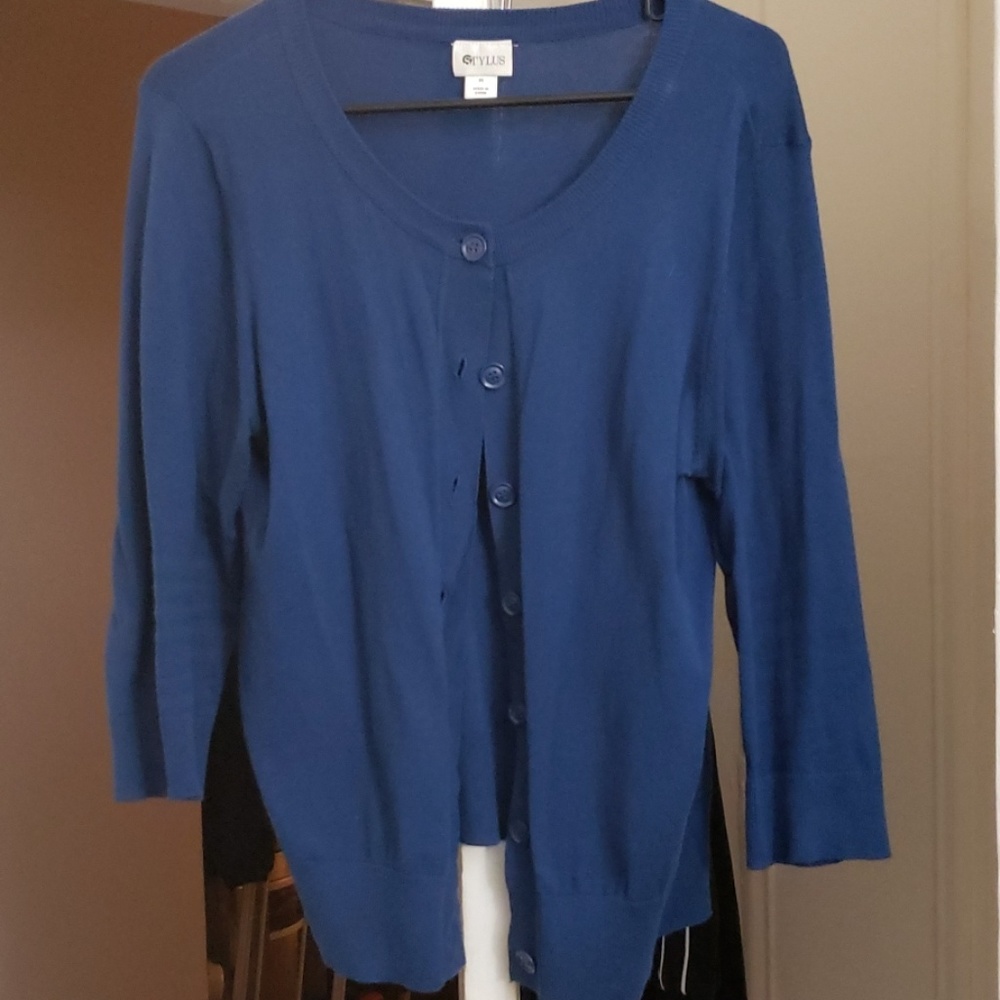 3/4 sleeve size medium blue cardigan